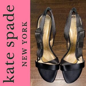 Kate Spade | Luna Bow Black Bridal Wedding Slingback High Heel | 8